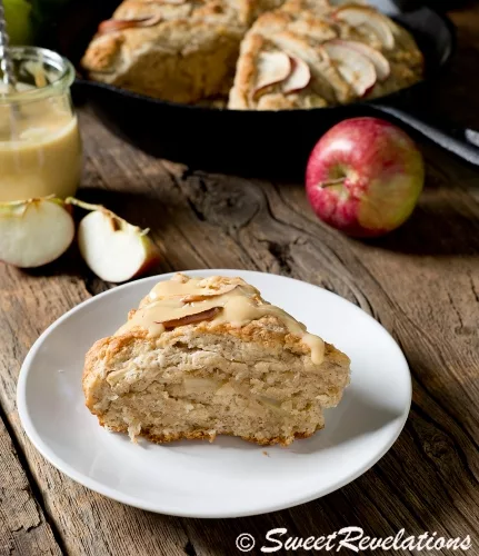 Skillet Apple Scones {With Maple Butter Drizzle}