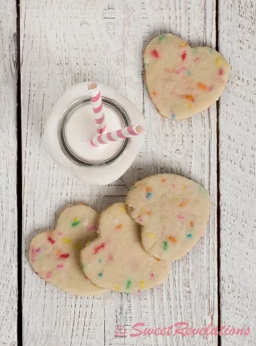 Heart-Shaped Sprinkle Cookies