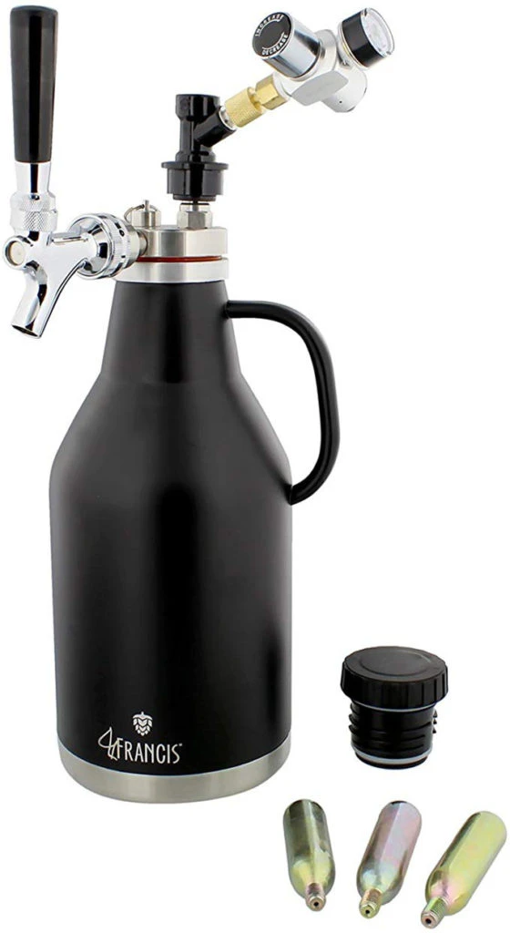 Pressurized Growler Beer Dispenser CO2 Growler, Regulator, Tap