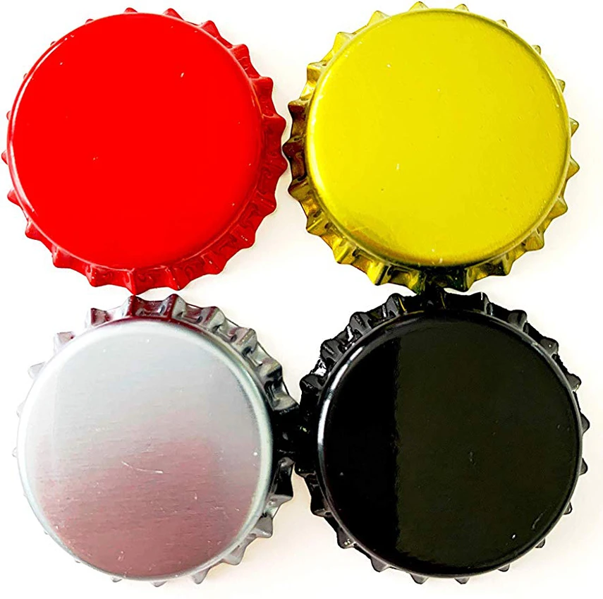 Beer Bottle Crown Caps Oxygen Absorbing for HomeBrew, 4 Colors (200 Pack)