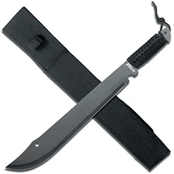 1.Jungle-Master-JM-021-Full-Tang-Machete-Black-Blade-Black-Cord-Wrapped-Handle-21-Inch-Overall