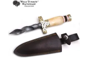 8#Wild Turkey Handmade Damascus Steel Spiral Dagger