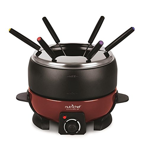 NutriChef Countertop Fondue Pot, Electric Fondue Set