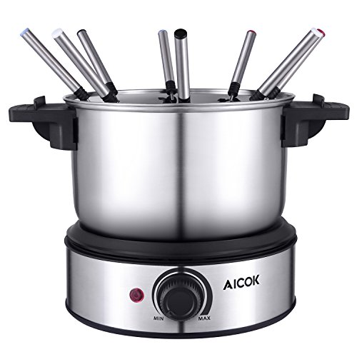 Aicok Electric Fondue Set Stainless Steel Fondue Pot