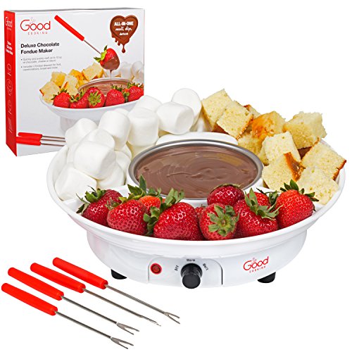 Chocolate Fondue Maker -Deluxe Electric Desert Fountain Fondue Pot set