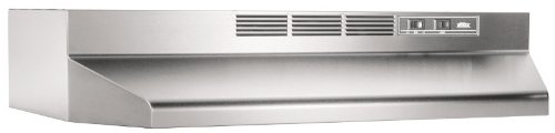 Broan 413604 ADA Capable Non-Ducted Under-Cabinet Range Hood, 36-Inch, Stainless Steel